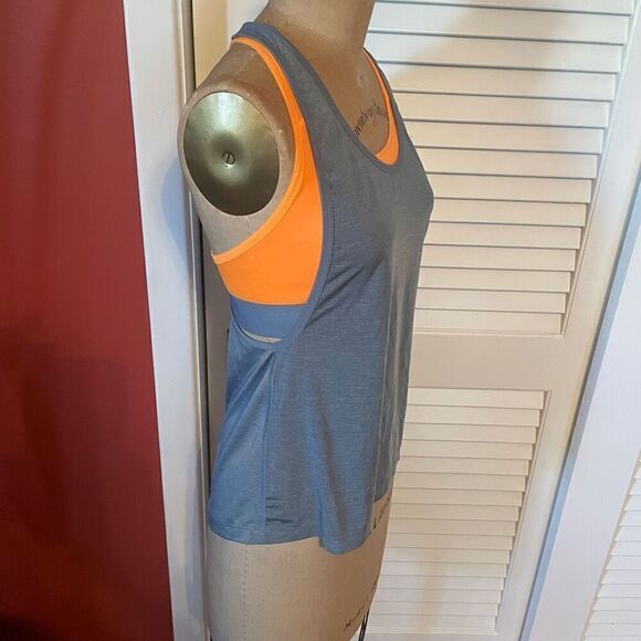 NIKE | dri fit tank sports bra gray orange XS - Picture 3 of 7